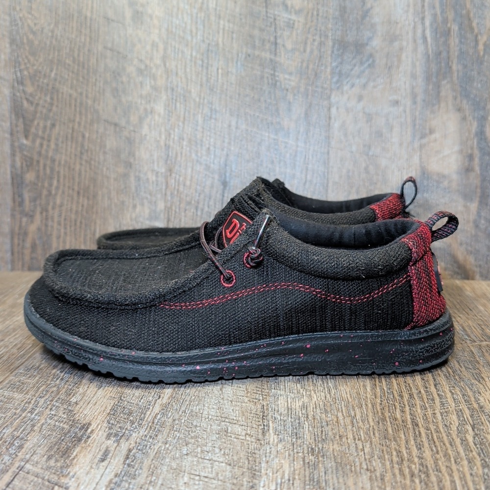 Hey Dude Wally Youth Flow Santiago Black Kids Size 6 Womens Size 7 Casual Slipon - Picture 6 of 13